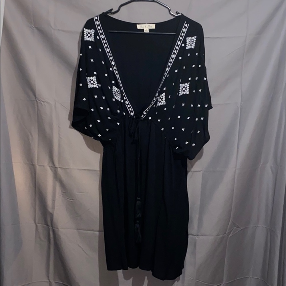 Embroidered tribal inspired mini dress